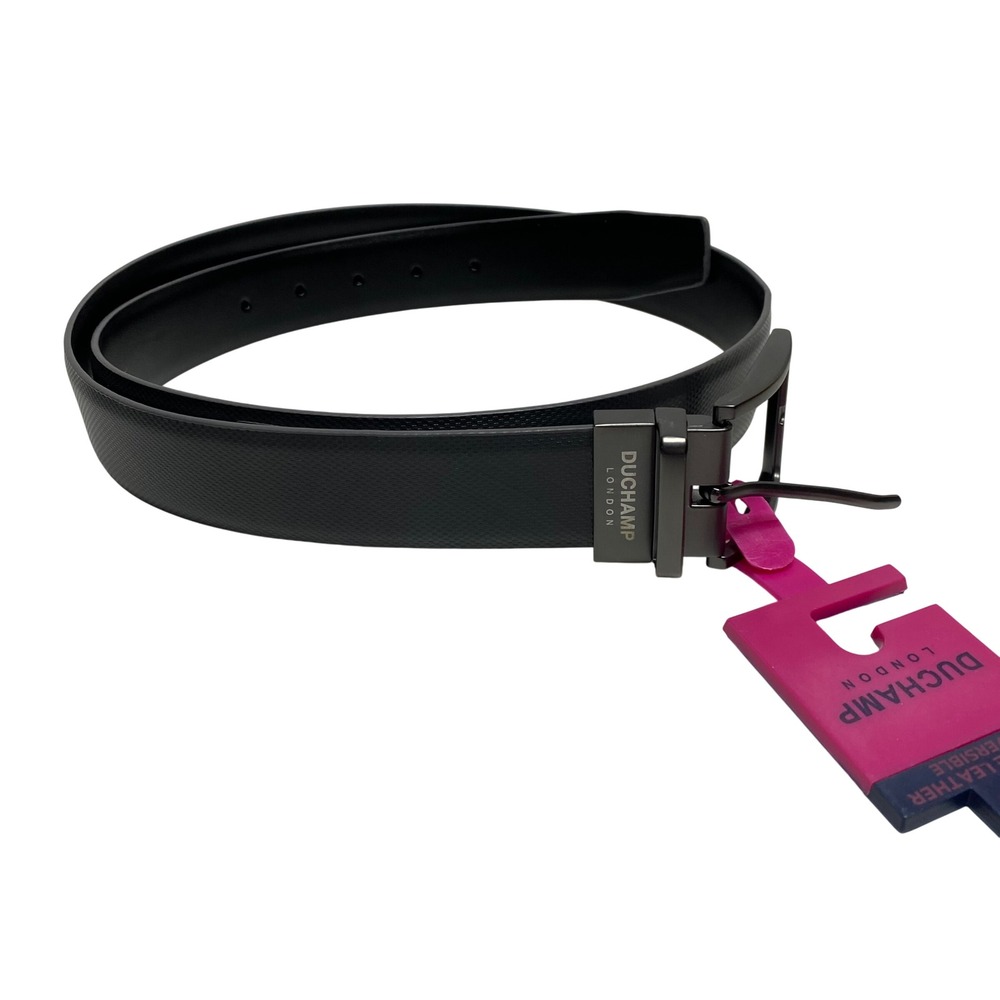 Duchamp London Men's Genuine Leather Reversible‎ Belt Size 40 Black Charcoal